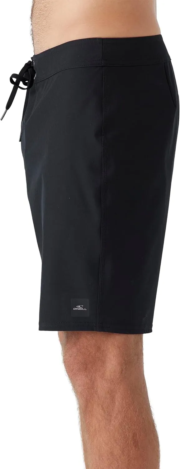 O'NEILL Men's 19 Inch Solid Boardshorts - Water Resistant Swim Trunks for Men with Quick Dry Stretch Fabric and Pockets