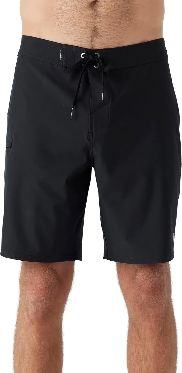 O'NEILL Men's 19 Inch Solid Boardshorts - Water Resistant Swim Trunks for Men with Quick Dry Stretch Fabric and Pockets