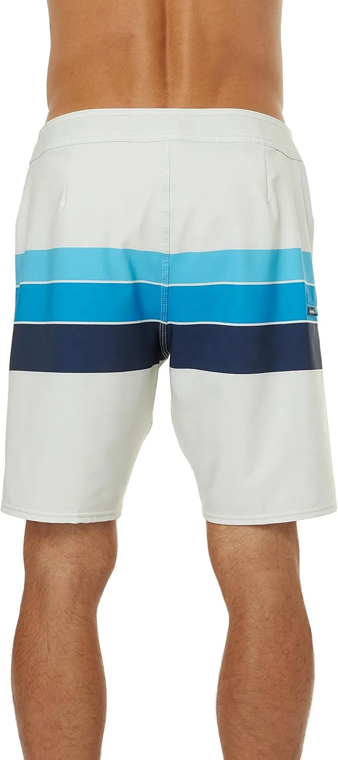 O'NEILL Men's 19 Inch Stripe Boardshorts - Water Resistant Swim Trunks for Men with Quick Dry Stretch Fabric and Pockets