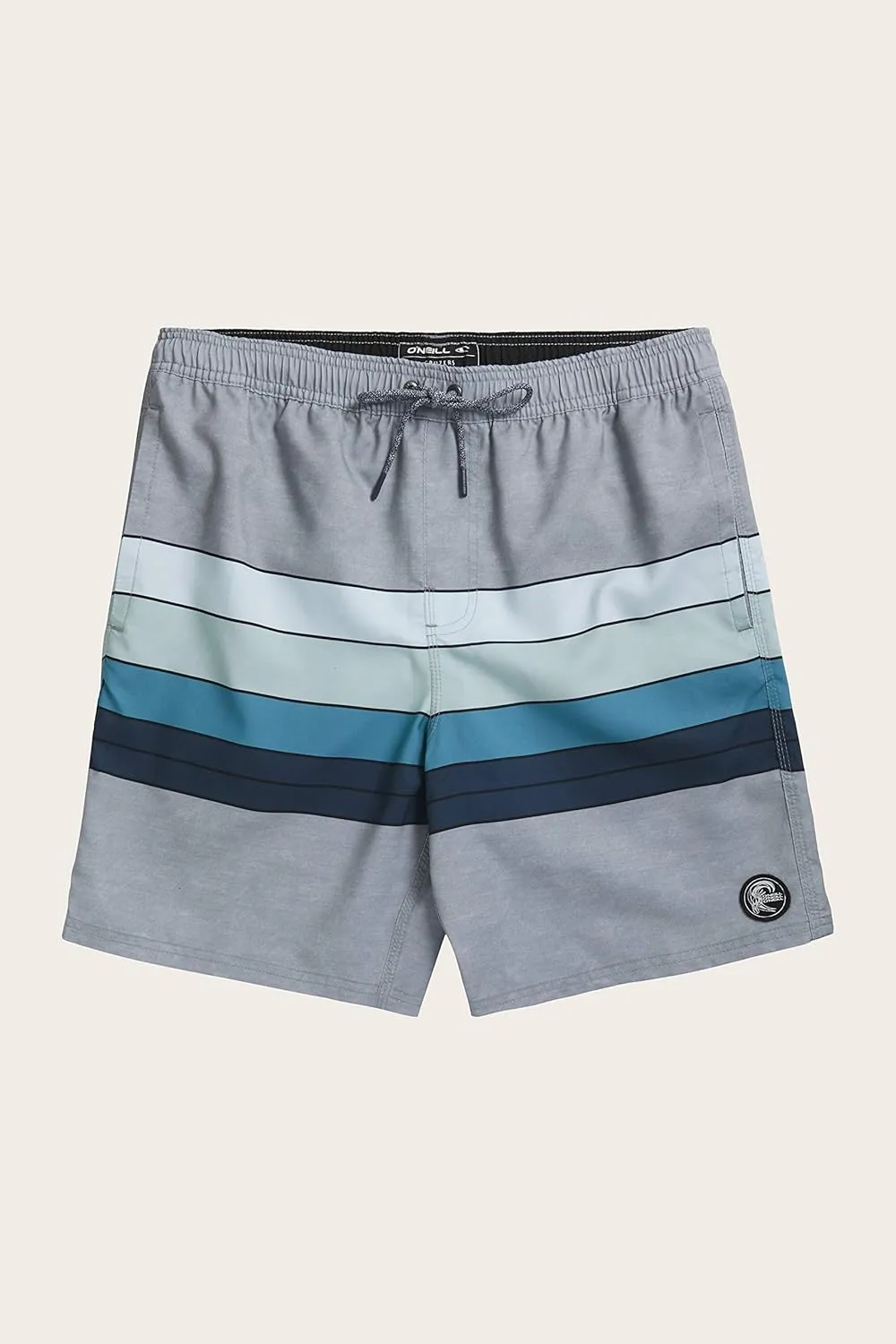 O'NEILL Men's 19 Inch Stripe Boardshorts - Water Resistant Swim Trunks for Men with Quick Dry Stretch Fabric and Pockets