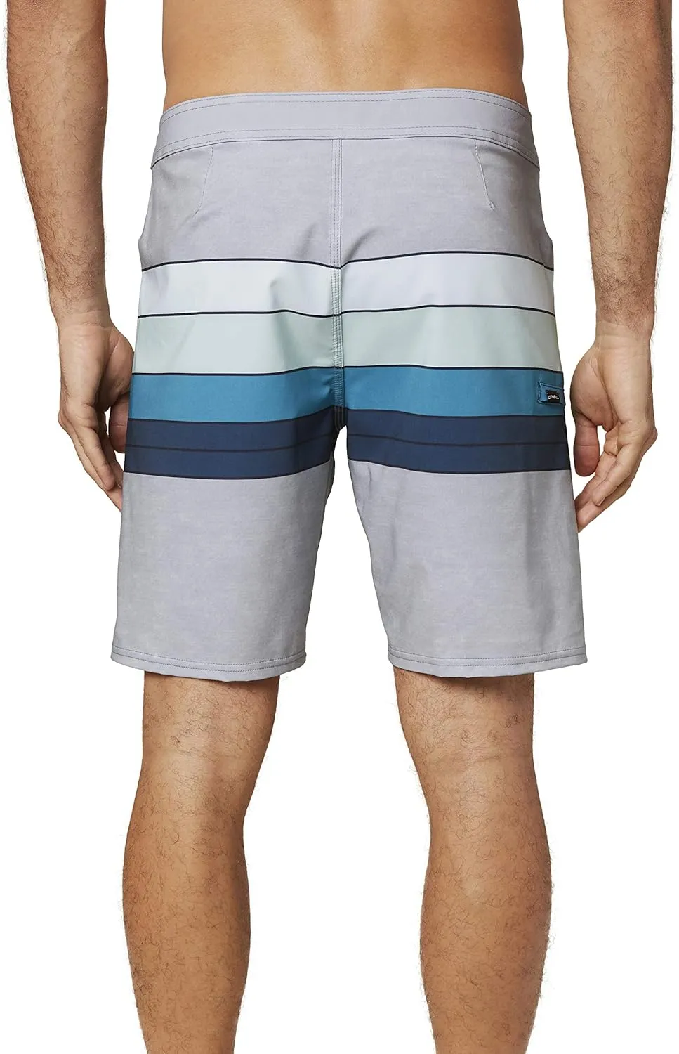 O'NEILL Men's 19 Inch Stripe Boardshorts - Water Resistant Swim Trunks for Men with Quick Dry Stretch Fabric and Pockets