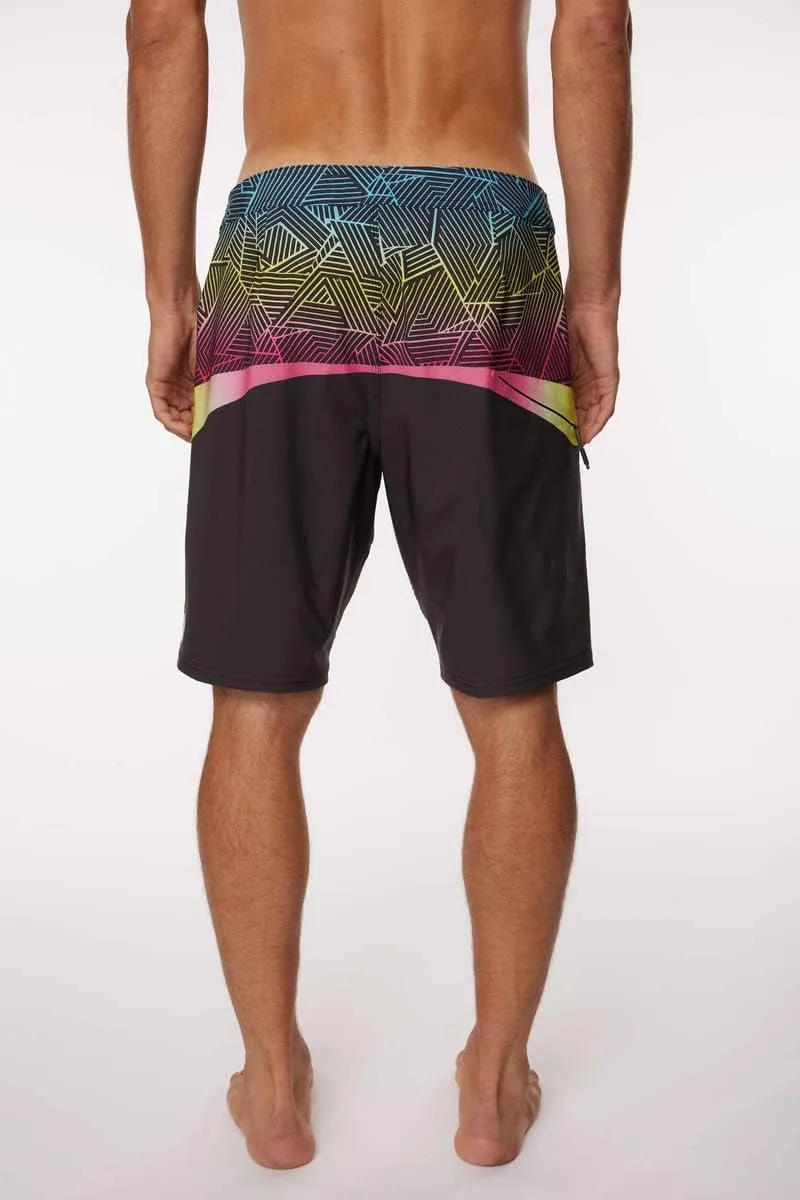 O'NEILL Men's 20 Inch Geo Print Boardshorts - Water Resistant Swim Trunks for Men with Quick Dry Stretch Fabric and Pockets