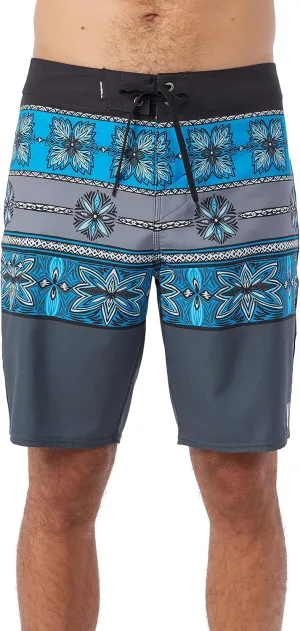 O'NEILL Men's 20 Inch Geo Print Boardshorts - Water Resistant Swim Trunks for Men with Quick Dry Stretch Fabric and Pockets