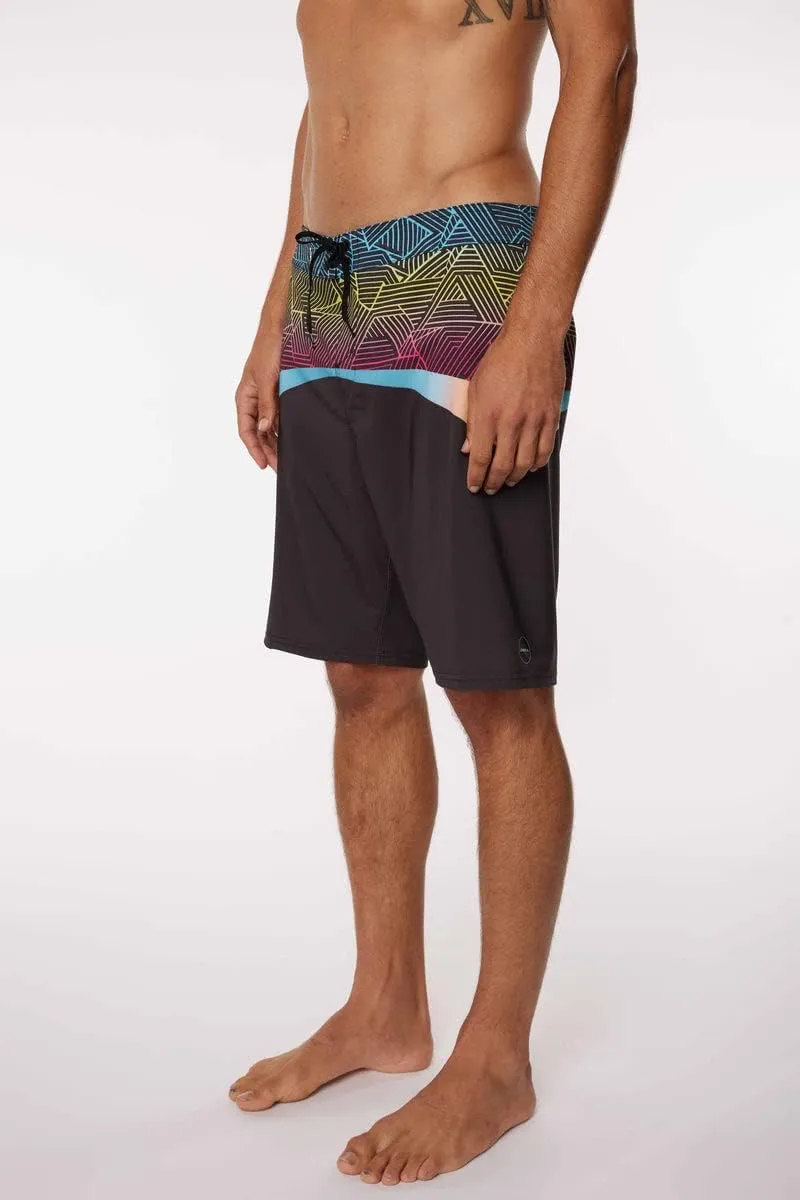 O'NEILL Men's 20 Inch Geo Print Boardshorts - Water Resistant Swim Trunks for Men with Quick Dry Stretch Fabric and Pockets