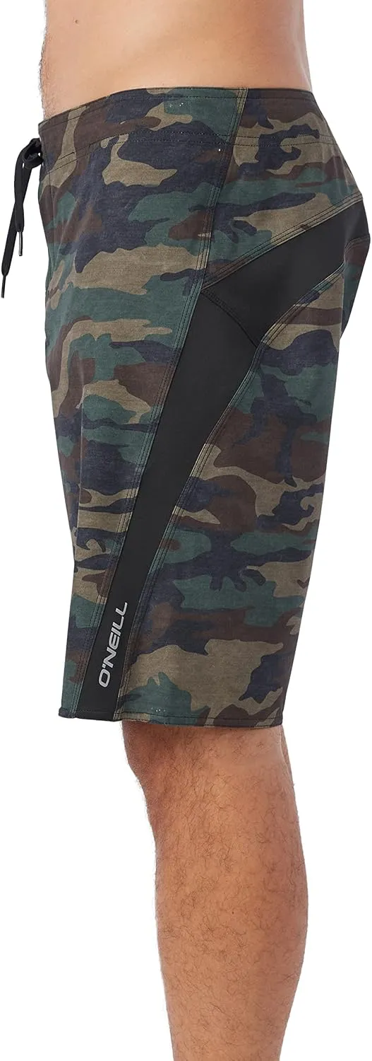 O'NEILL Men's 20 Inch S-Seam Boardshorts - Water Resistant Swim Trunks for Men with Quick Dry Stretch Fabric and Pockets