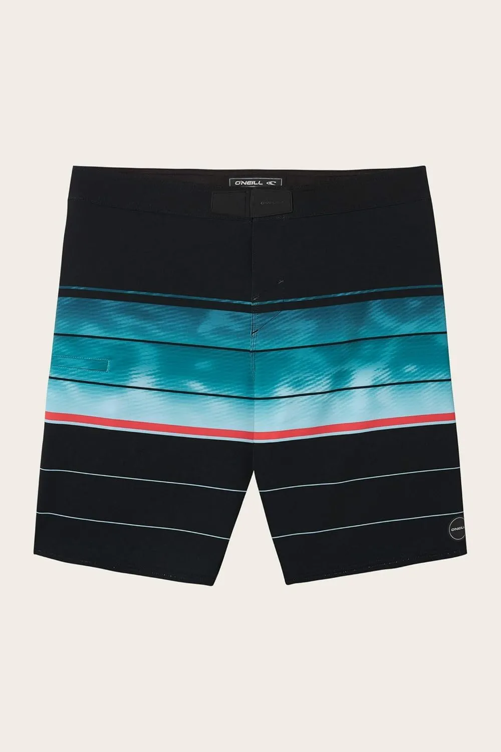O'NEILL Men's 20 Inch Stripe Boardshorts - Water Resistant Swim Trunks for Men with Quick Dry Stretch Fabric and Pockets