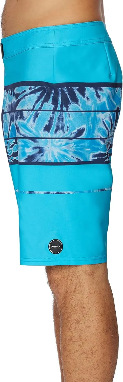 O'NEILL Men's 20 Inch Stripe Boardshorts - Water Resistant Swim Trunks for Men with Quick Dry Stretch Fabric and Pockets