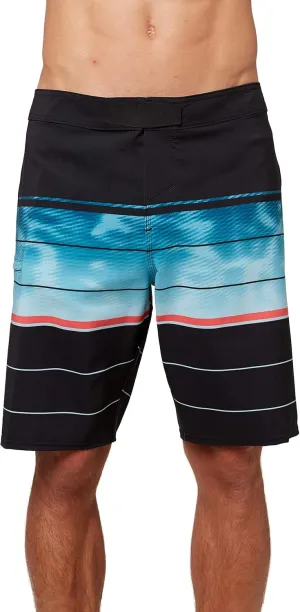 O'NEILL Men's 20 Inch Stripe Boardshorts - Water Resistant Swim Trunks for Men with Quick Dry Stretch Fabric and Pockets
