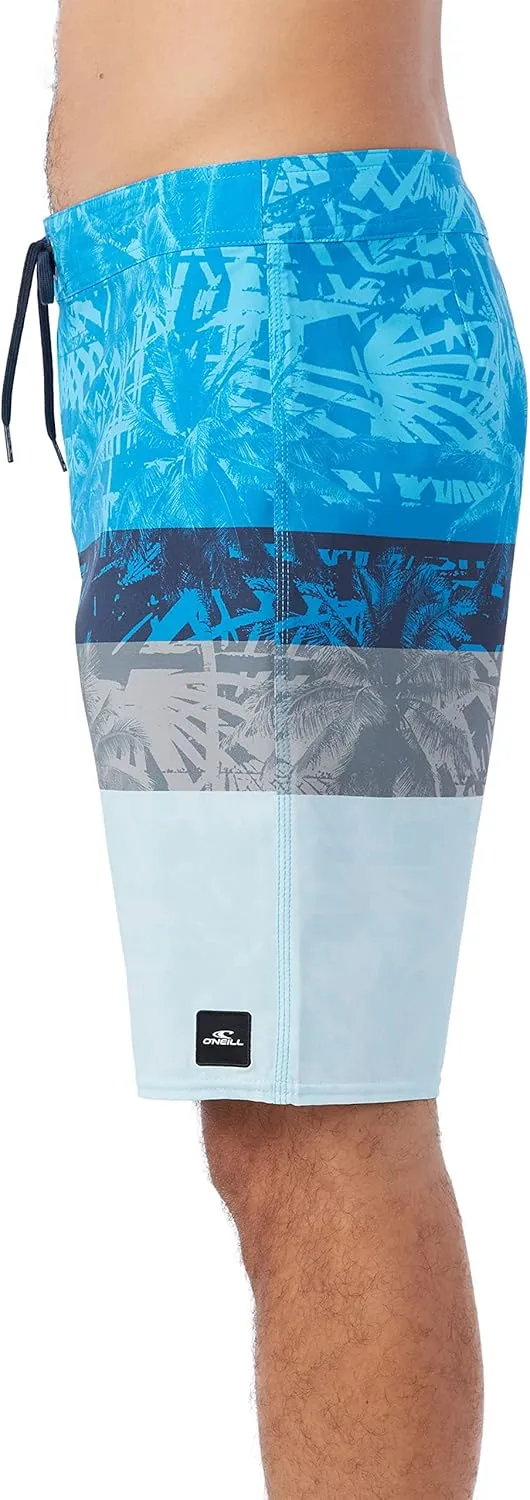 O'NEILL Men's 20 Inch Stripe Boardshorts - Water Resistant Swim Trunks for Men with Quick Dry Stretch Fabric and Pockets