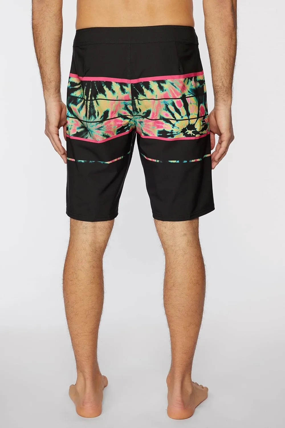 O'NEILL Men's 20 Inch Stripe Boardshorts - Water Resistant Swim Trunks for Men with Quick Dry Stretch Fabric and Pockets