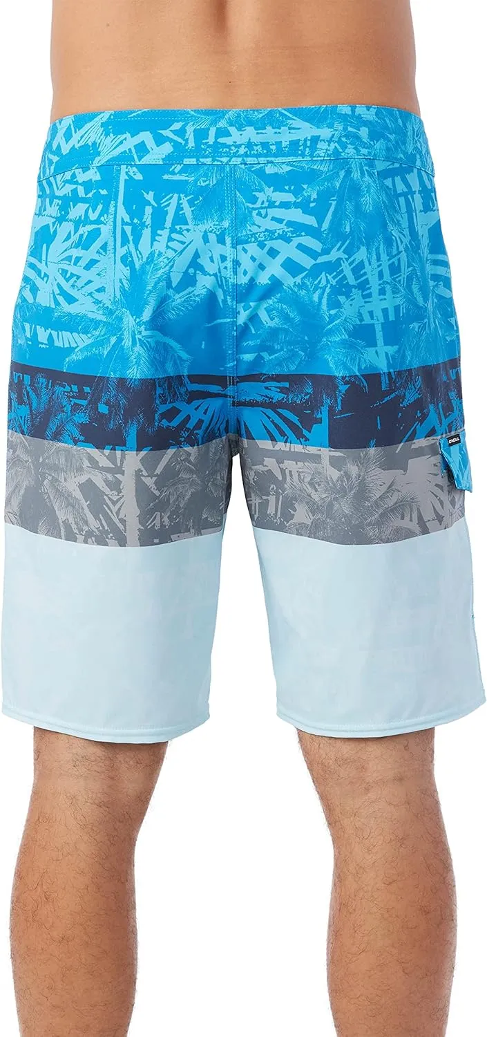O'NEILL Men's 20 Inch Stripe Boardshorts - Water Resistant Swim Trunks for Men with Quick Dry Stretch Fabric and Pockets