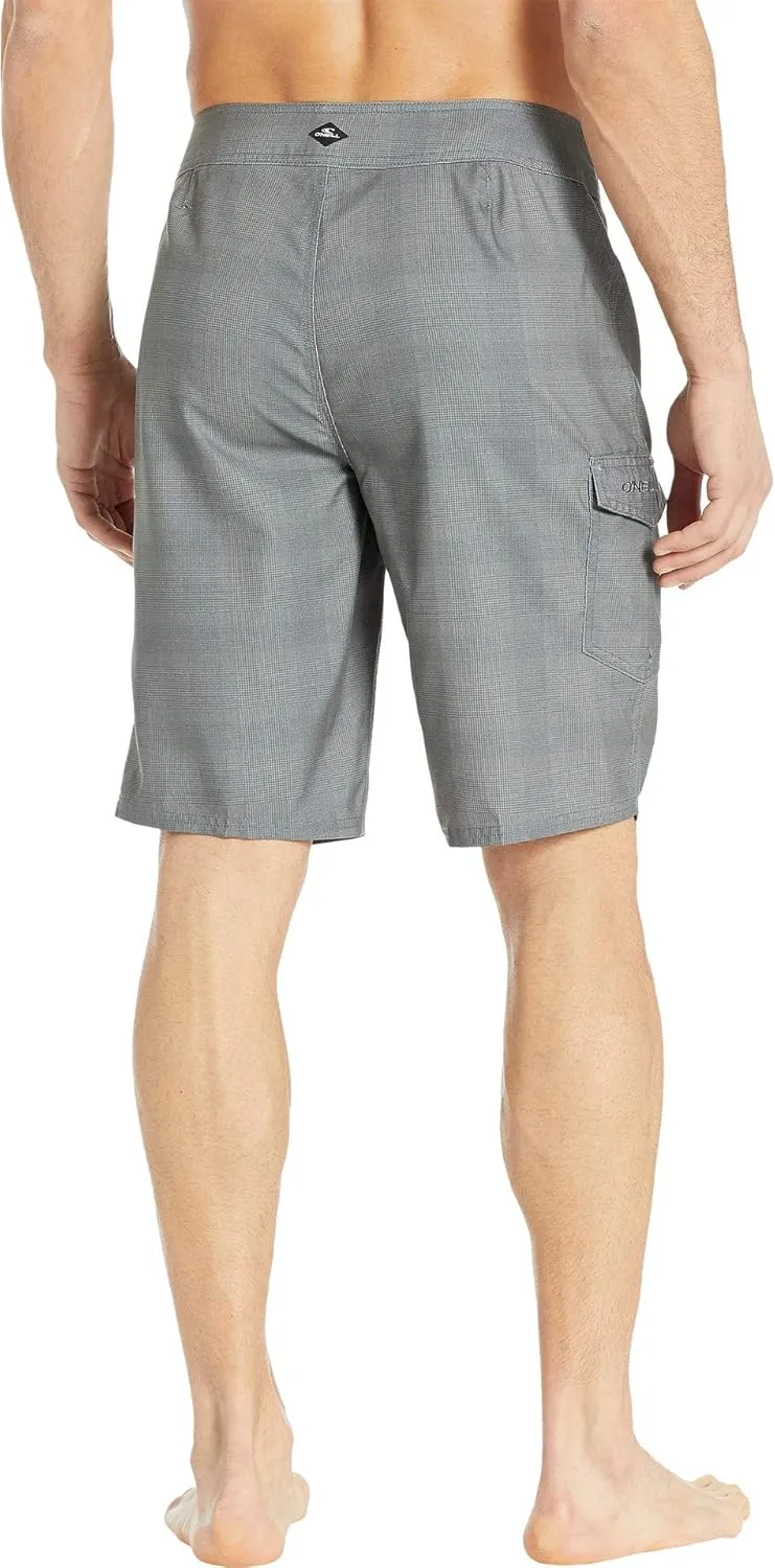 O'NEILL Men's 21 Inch Geo Print Boardshorts - Water Resistant Swim Trunks for Men with Quick Dry Stretch Fabric and Pockets