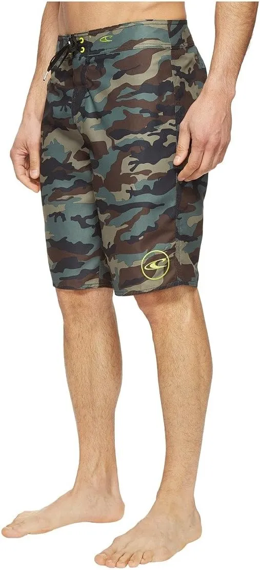 O'NEILL Men's 21 Inch Geo Print Boardshorts - Water Resistant Swim Trunks for Men with Quick Dry Stretch Fabric and Pockets