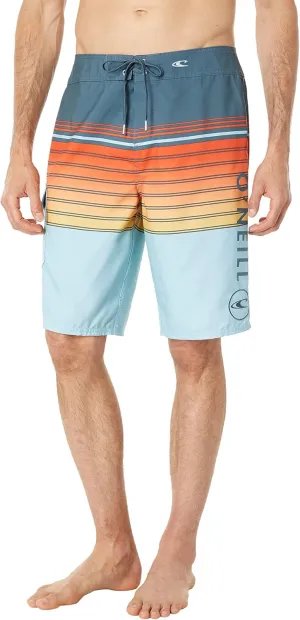 O'NEILL Men's 21 Inch Geo Print Boardshorts - Water Resistant Swim Trunks for Men with Quick Dry Stretch Fabric and Pockets