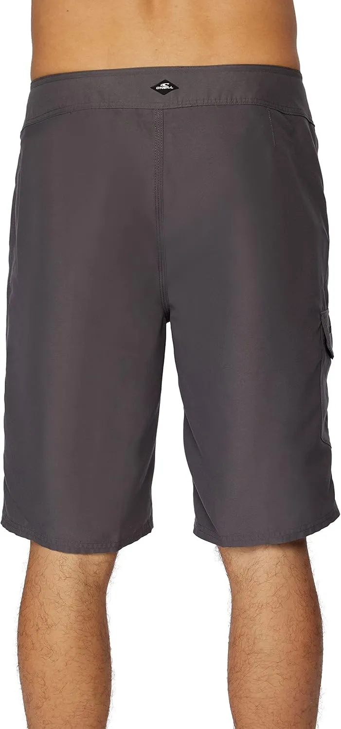 O'NEILL Men's 21 Inch Solid Boardshorts-Water Resistant Swim Trunks for Men with Quick Dry Stretch Fabric and Pockets