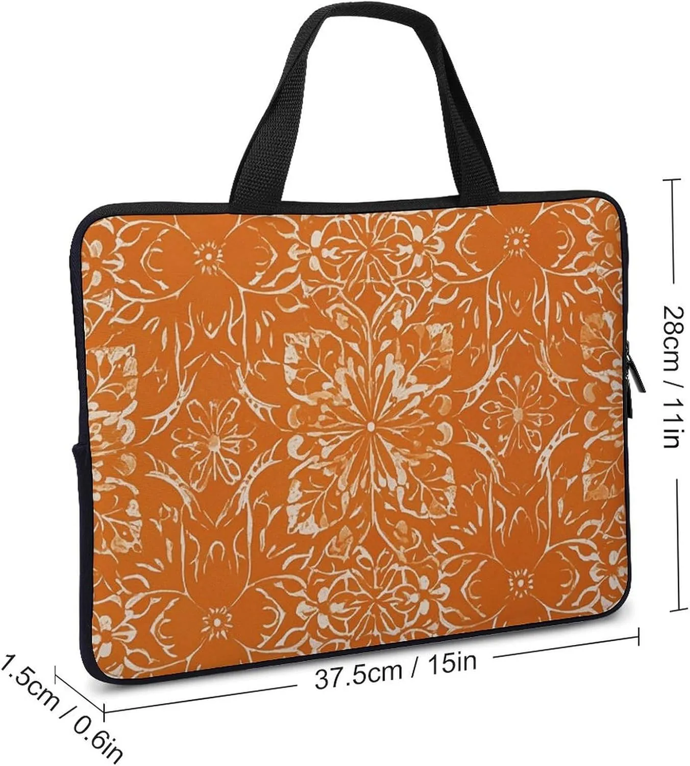 Orange Pattern Laptop Bag Durable Laptop Sleeve Water-Resistant Notebook Bag for Computer Or Tablet