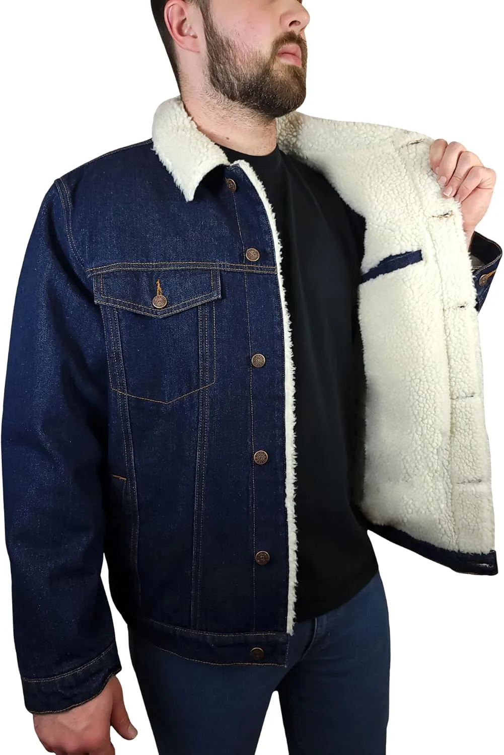 Outfitters Men's Fleece Lined Washed Denim Jacket