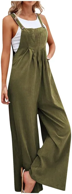 Overalls for Women Wide Leg Jumpsuit Summer Casual Loose Bib Overalls Palazzo Pants Rompers 2025