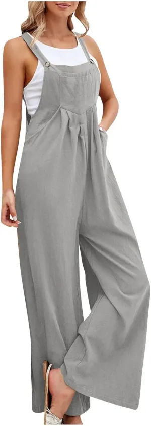 Overalls for Women Wide Leg Jumpsuit Summer Casual Loose Bib Overalls Palazzo Pants Rompers 2025