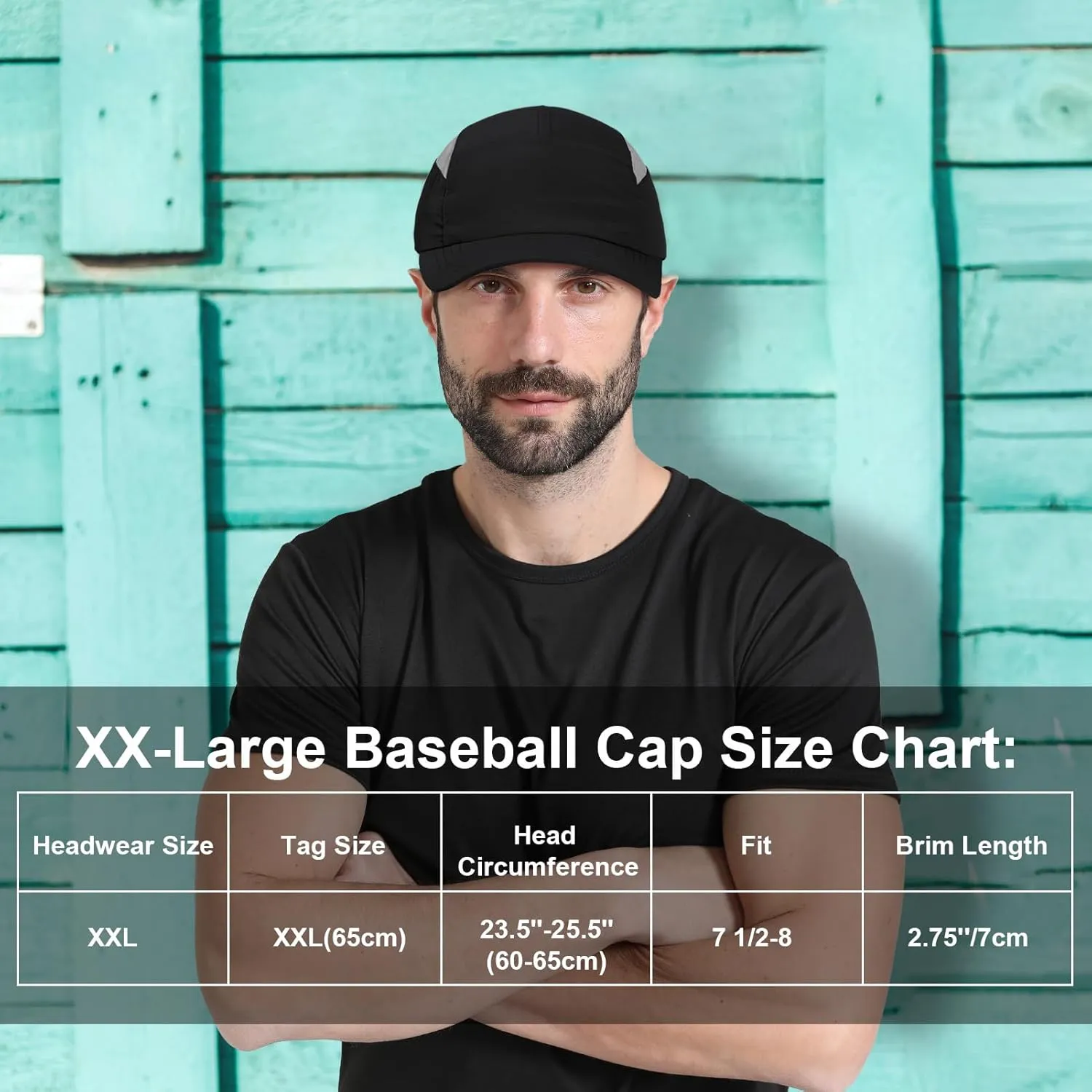 Oversize L/XL/XXL Men's Running Cap - Breathable Mesh Sports Cap for Big Heads - Waterproof & Quick Drying Snapback Hat