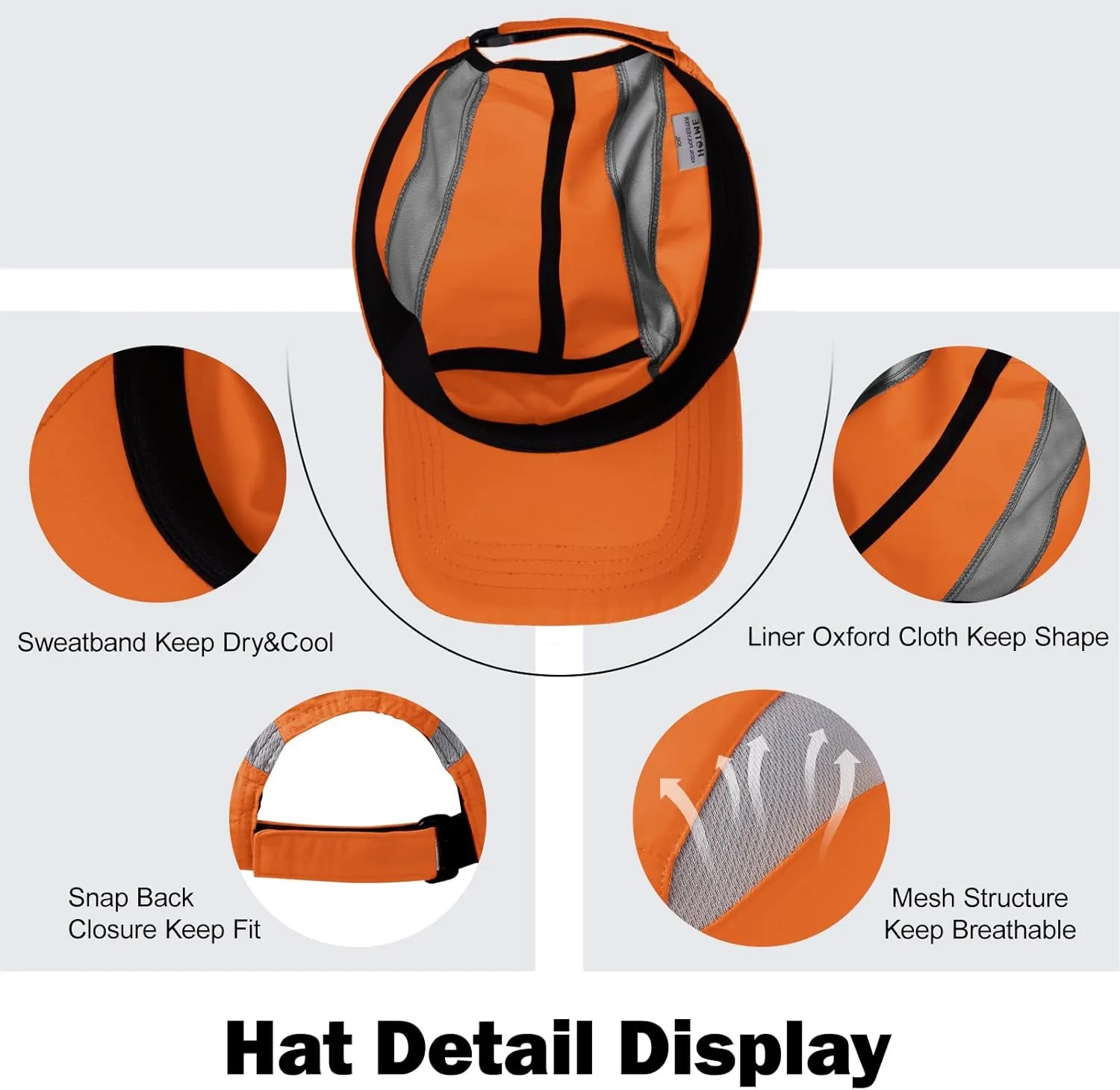 Oversize L/XL/XXL Men's Running Cap - Breathable Mesh Sports Cap for Big Heads - Waterproof & Quick Drying Snapback Hat