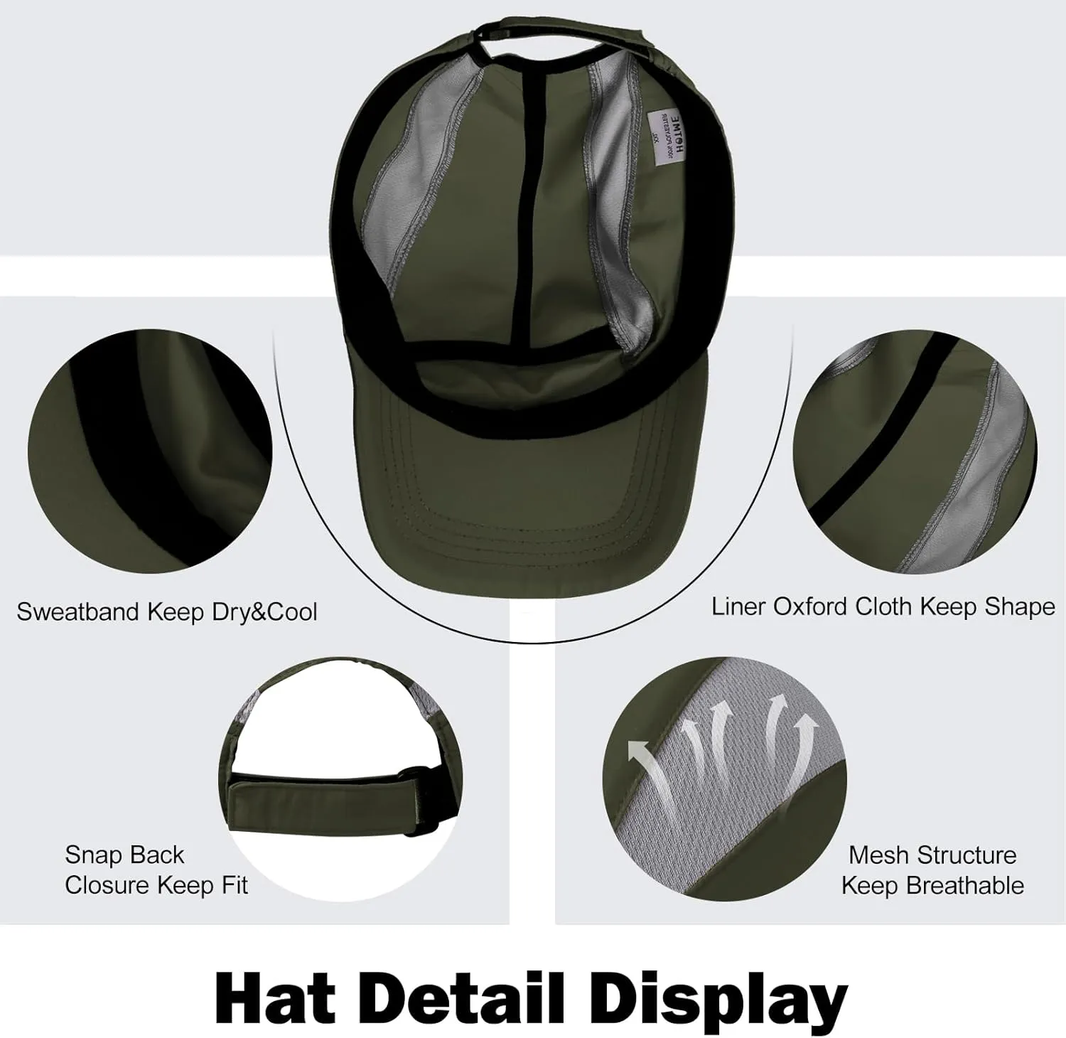 Oversize L/XL/XXL Men's Running Cap - Breathable Mesh Sports Cap for Big Heads - Waterproof & Quick Drying Snapback Hat