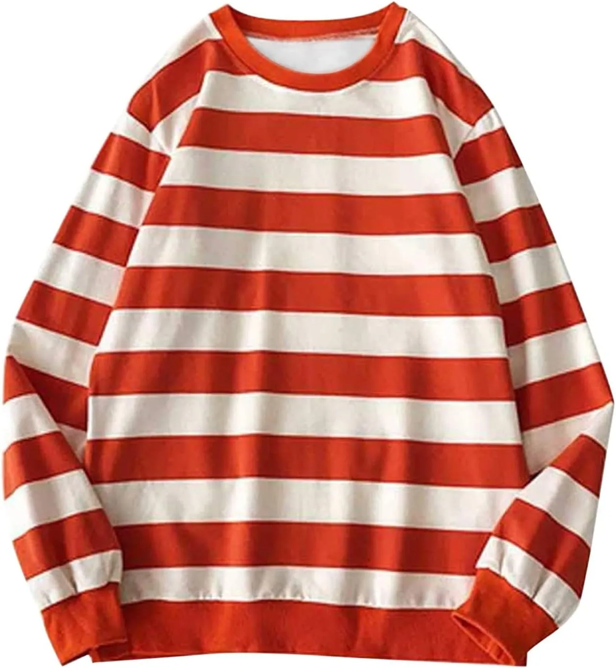 Oversized Sweatshirt Women Oversized for Women Top Orange and White Long Sleeve Y2K Top Fashion Fittted Sweatshirt
