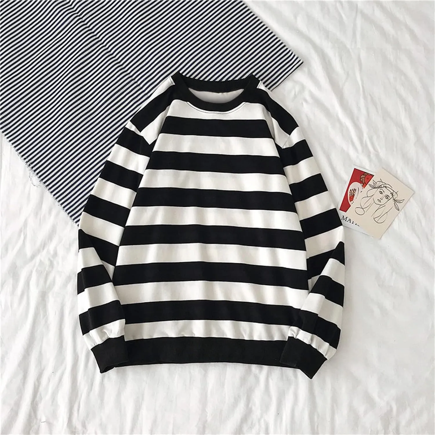 Oversized Sweatshirt Women Oversized for Women Top Orange and White Long Sleeve Y2K Top Fashion Fittted Sweatshirt