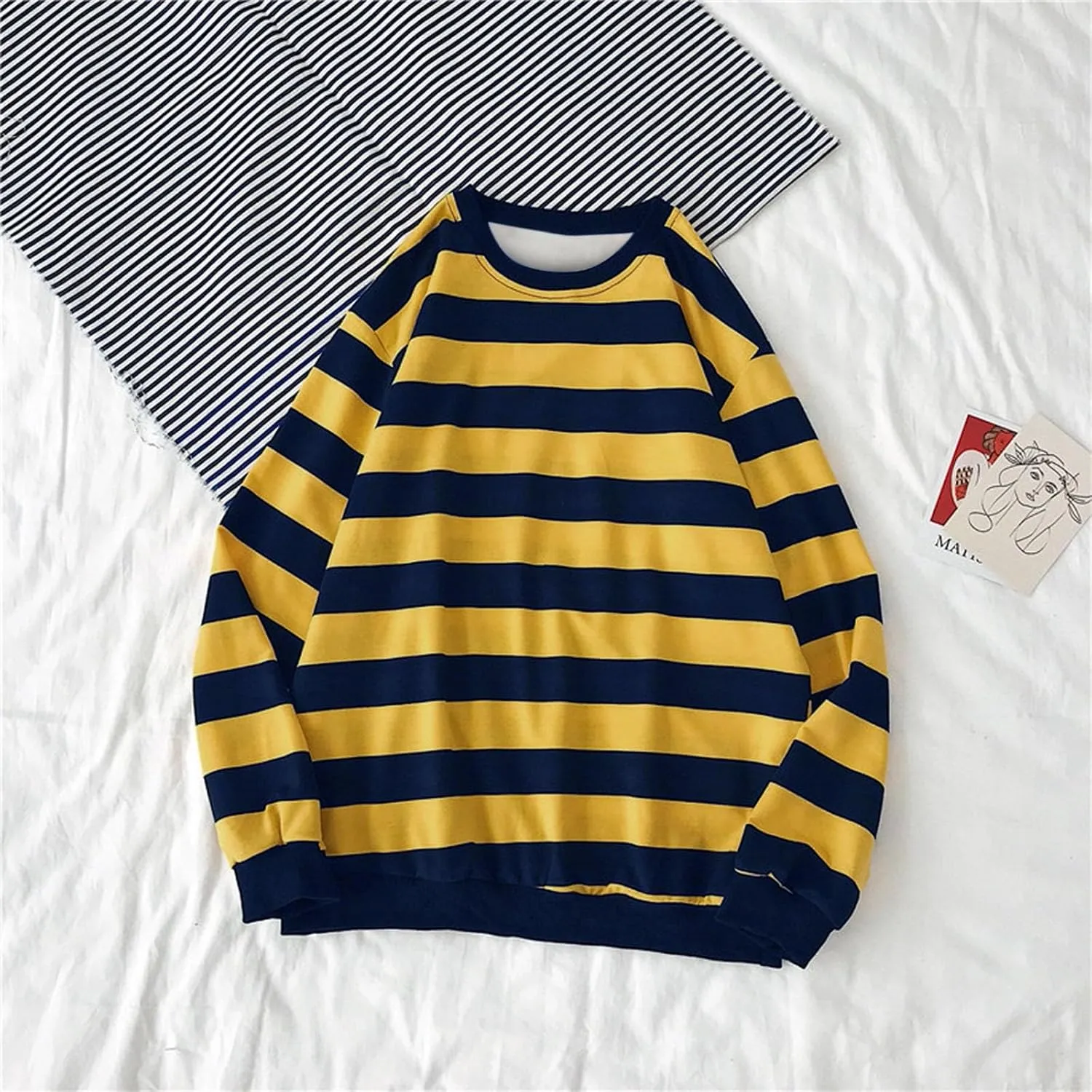 Oversized Sweatshirt Women Oversized for Women Top Orange and White Long Sleeve Y2K Top Fashion Fittted Sweatshirt