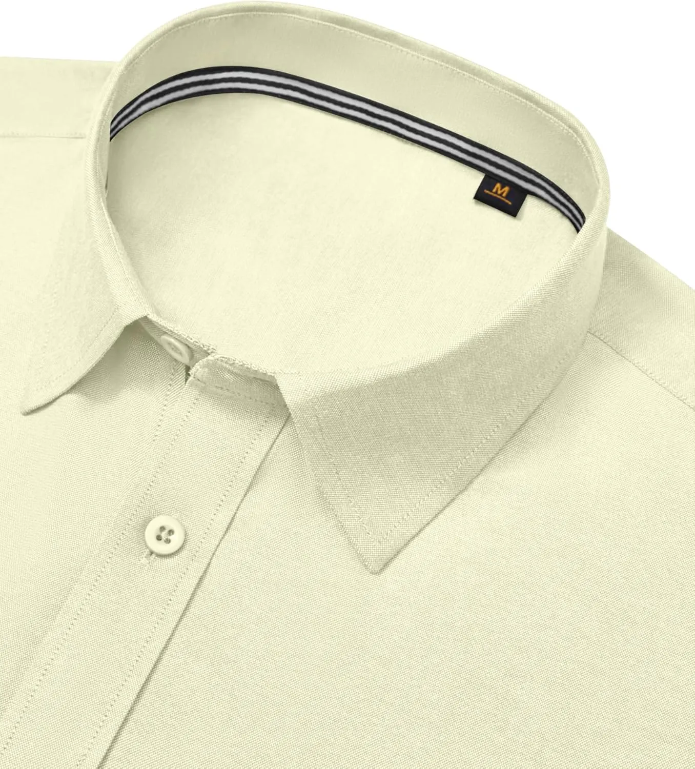 Oxford Dress Shirts for Men Long Sleeve Oxford Casual Dress Button Down Shirts Contrast Button Shirts with Pocket