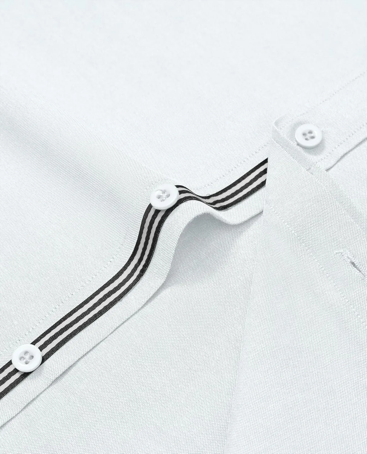 Oxford Dress Shirts for Men Long Sleeve Oxford Casual Dress Button Down Shirts Contrast Button Shirts with Pocket