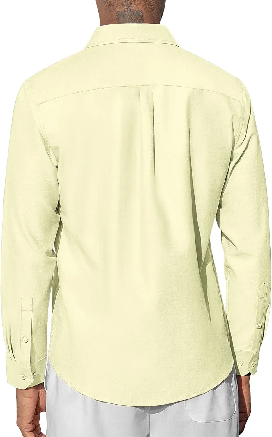 Oxford Dress Shirts for Men Long Sleeve Oxford Casual Dress Button Down Shirts Contrast Button Shirts with Pocket
