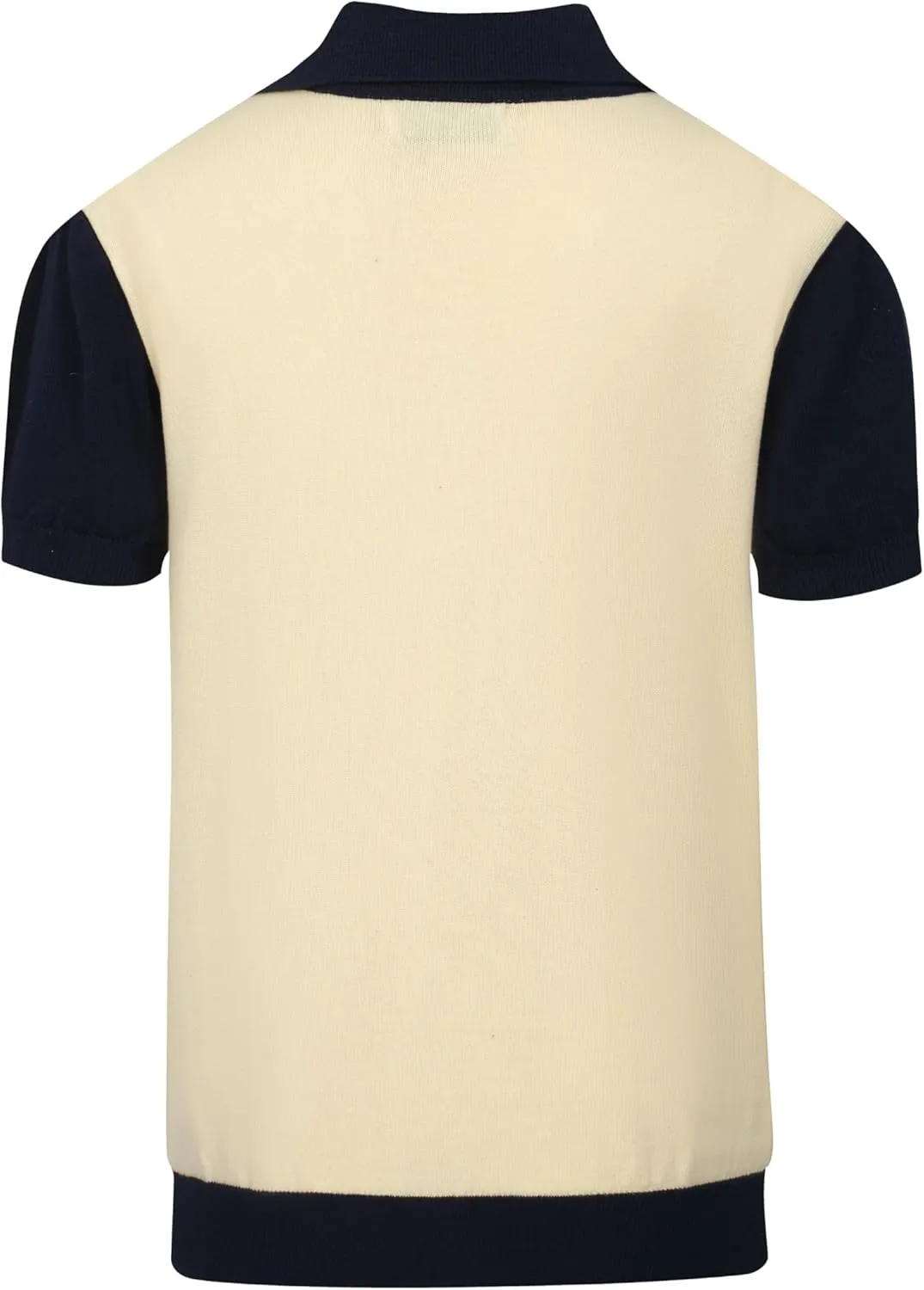 OXKNIT Knit Polo Shirts for Men, Dark Blue Star Vintage Polo Shirt Casual Short Sleeve Begie Golf T Shirts