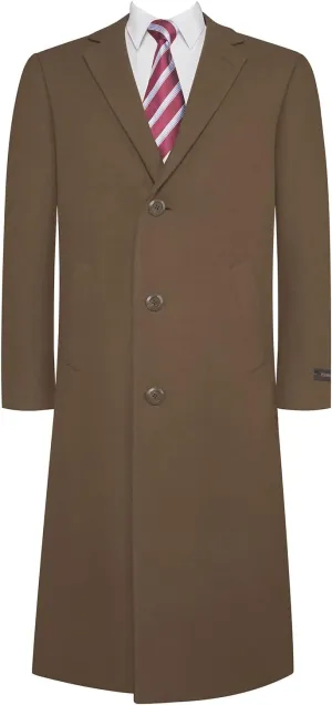P&L Mens Top Coat Premium Wool Blend Overcoat Winter Long Trench Pea Coat For Men