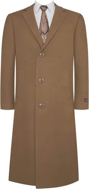 P&L Mens Top Coat Premium Wool Blend Overcoat Winter Long Trench Pea Coat For Men