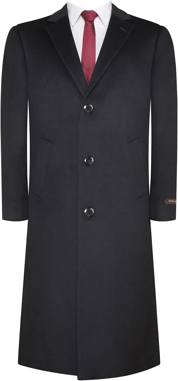 P&L Mens Top Coat Premium Wool Blend Overcoat Winter Long Trench Pea Coat For Men