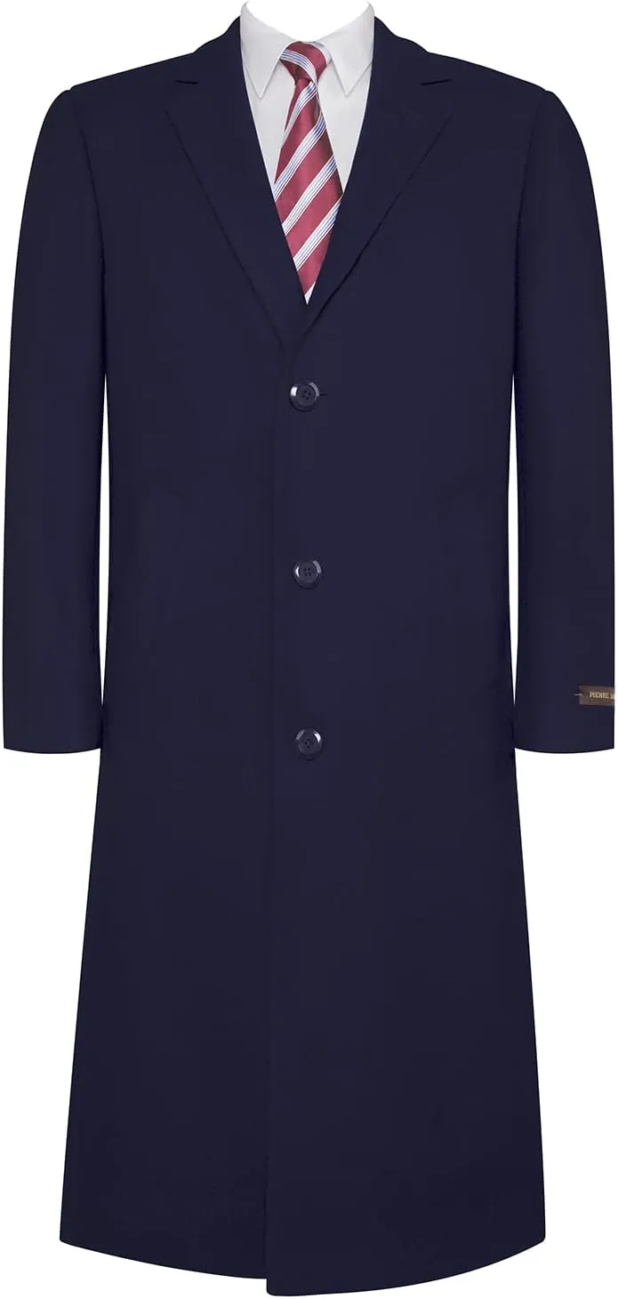 P&L Mens Top Coat Premium Wool Blend Overcoat Winter Long Trench Pea Coat For Men