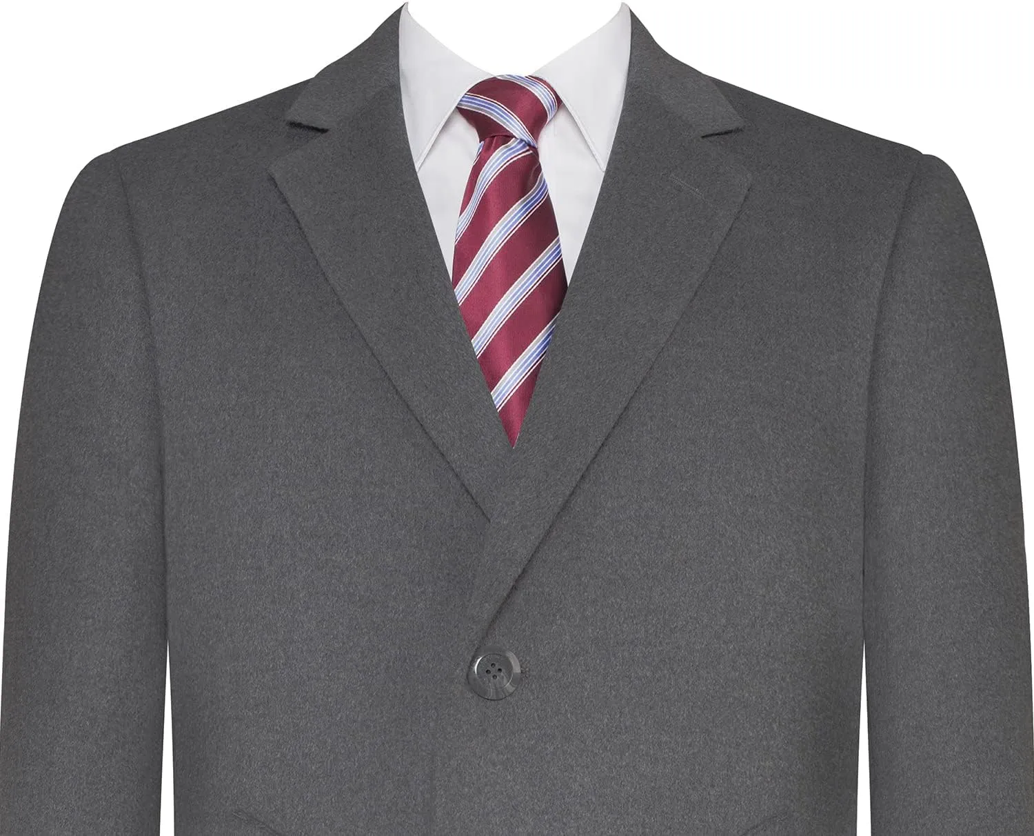 P&L Mens Top Coat Premium Wool Blend Overcoat Winter Long Trench Pea Coat For Men