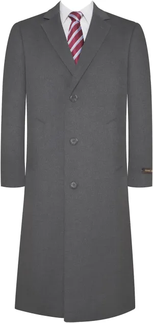 P&L Mens Top Coat Premium Wool Blend Overcoat Winter Long Trench Pea Coat For Men