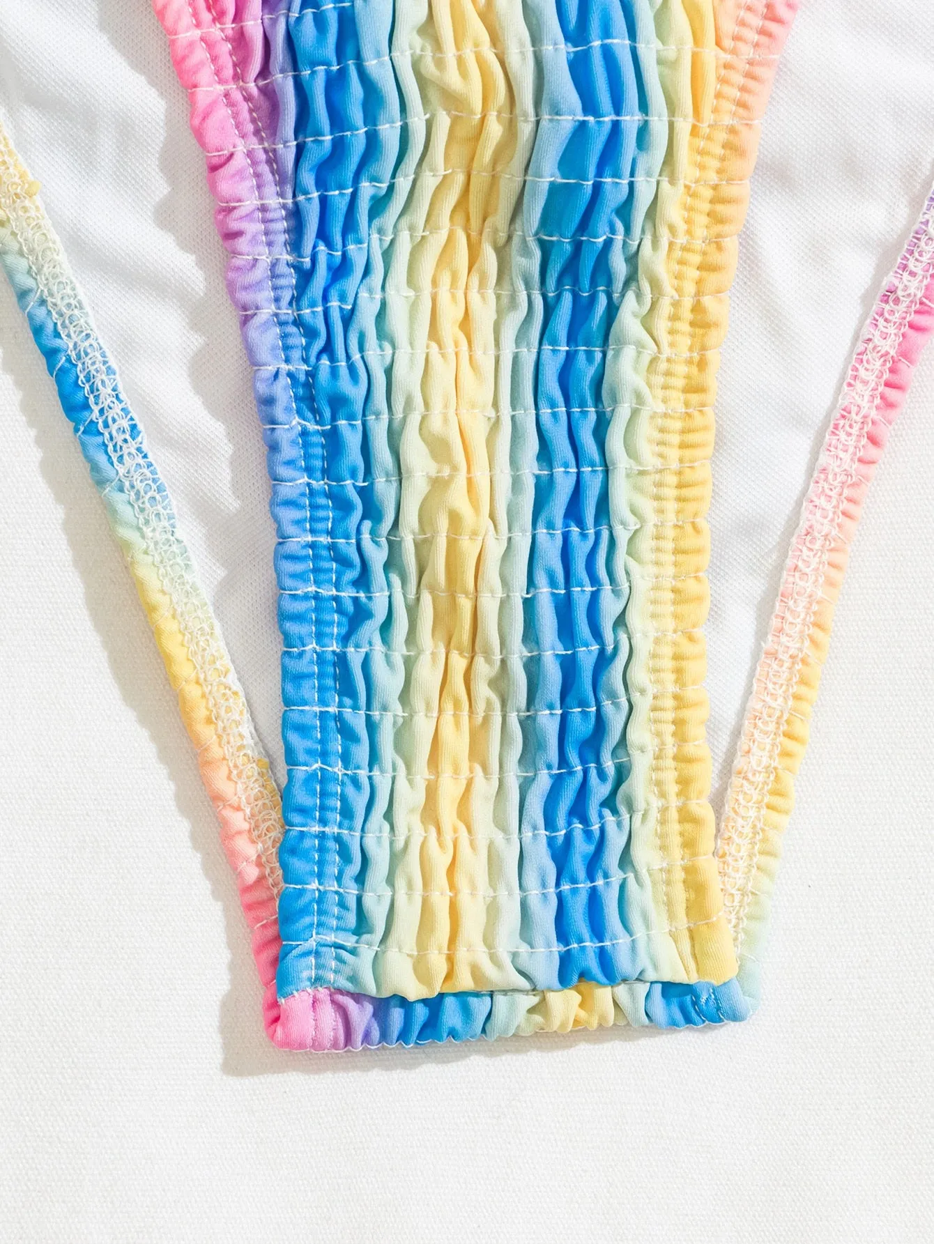 Pansexual Pride Pastel Stripe Smocked Bikini