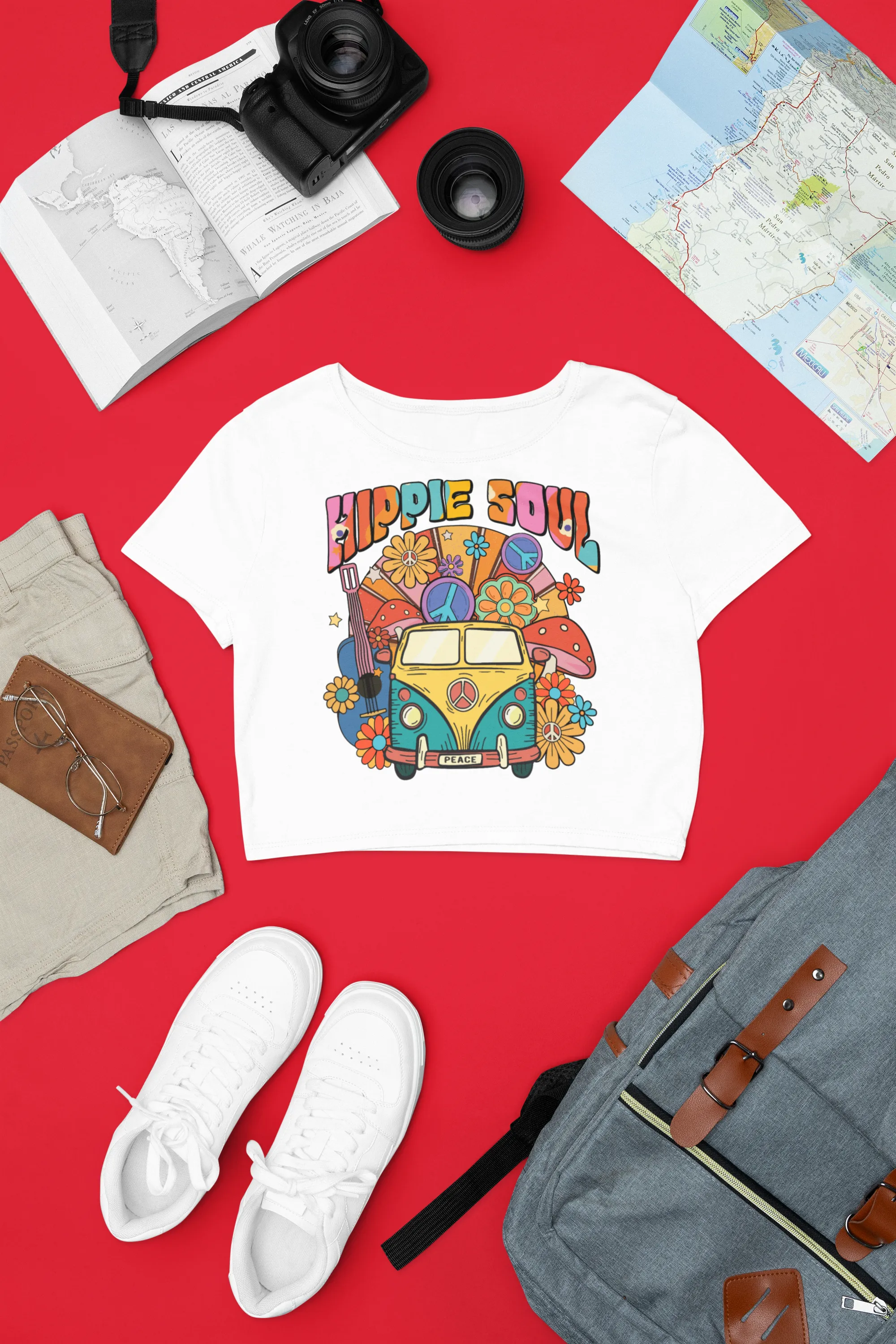 Peace, Love & Vibes – Hippie Soul Boho Crop Top