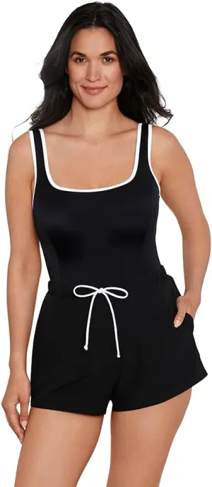 Penbrooke ShapeSolver Sport Women's Colorblock Sport Jogger Soft Cup One Piece Swimsuit