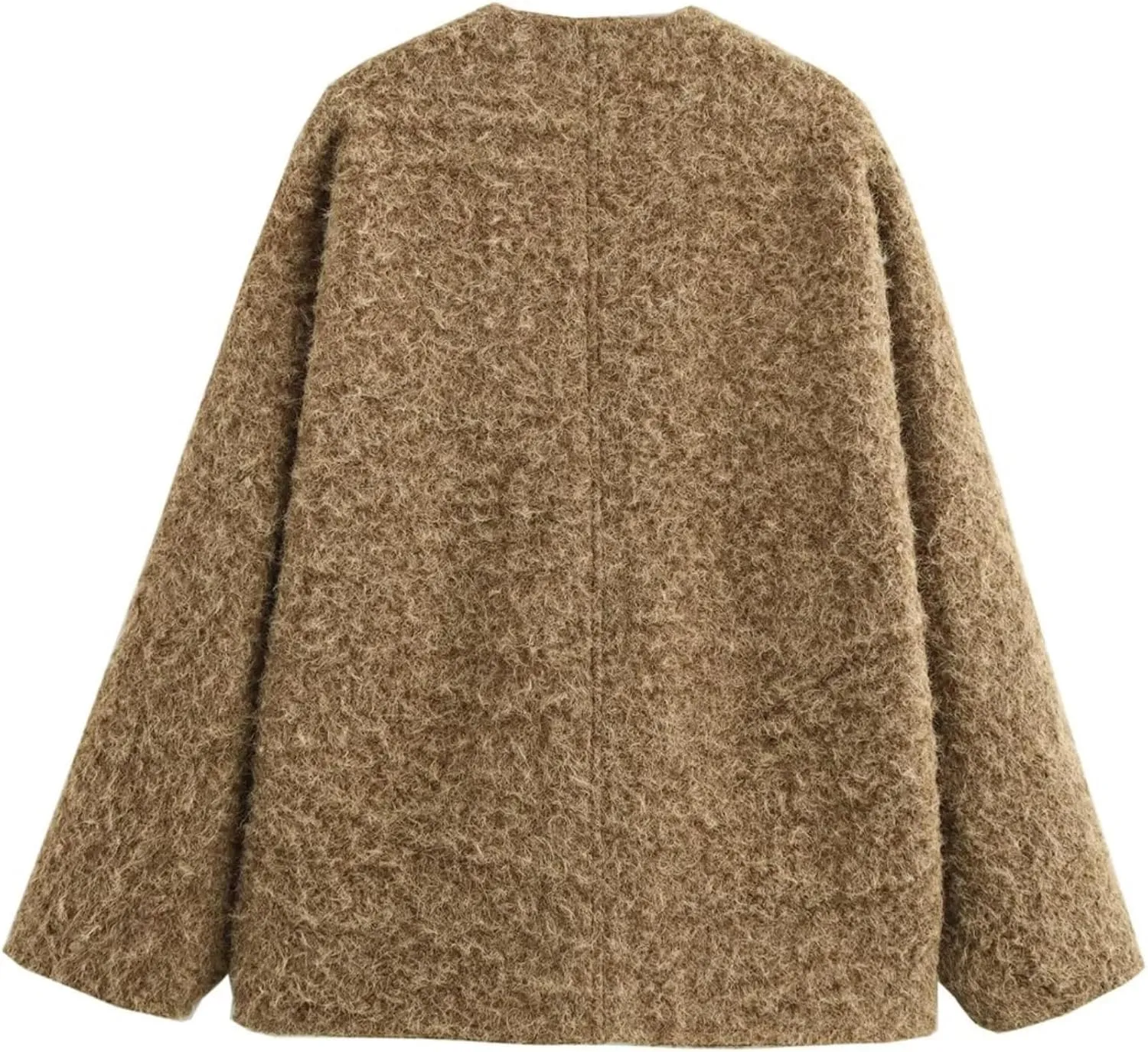 Perbai Women's Tie Front Bow Cardigan Jacket Fuzzy Wool Blend Long Sleeve Batwing Oversized Winter Trench Coats