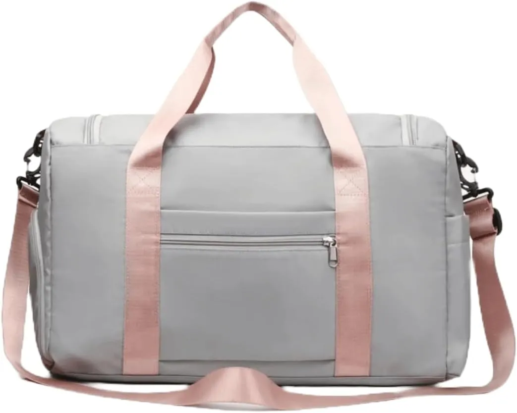 Personalized Sports Bag - Custom Gym Bag, Cheer Bag, Weekender Bag, Duffle Bags Personalized for Men, Women - Personalized Duffel Bag with Name (Grey)