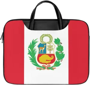 Peruvian Flag Laptop Case Slim Water Resistant Computer Bag with Handle Briefcase for Work