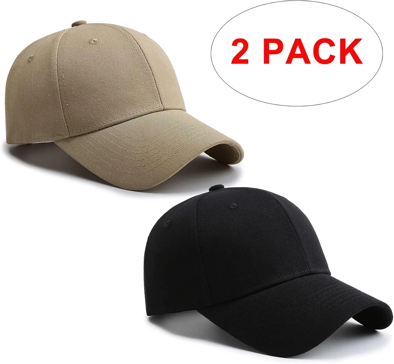 PFFY 2 Packs Baseball Cap Golf Dad Hat for Men and Women