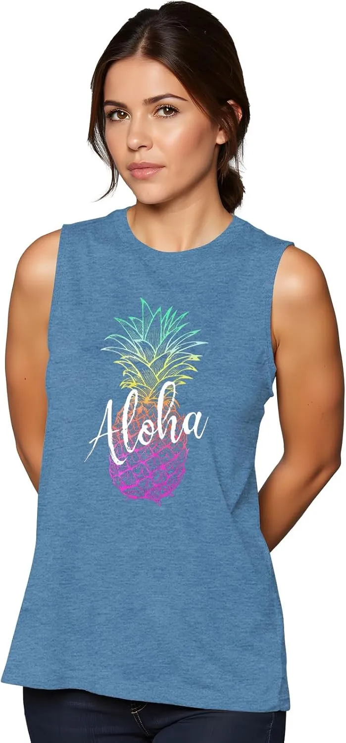 Pineapple Tank Tops for Womens Funny Sunglasses Graphic Shirts Women Summer Tops