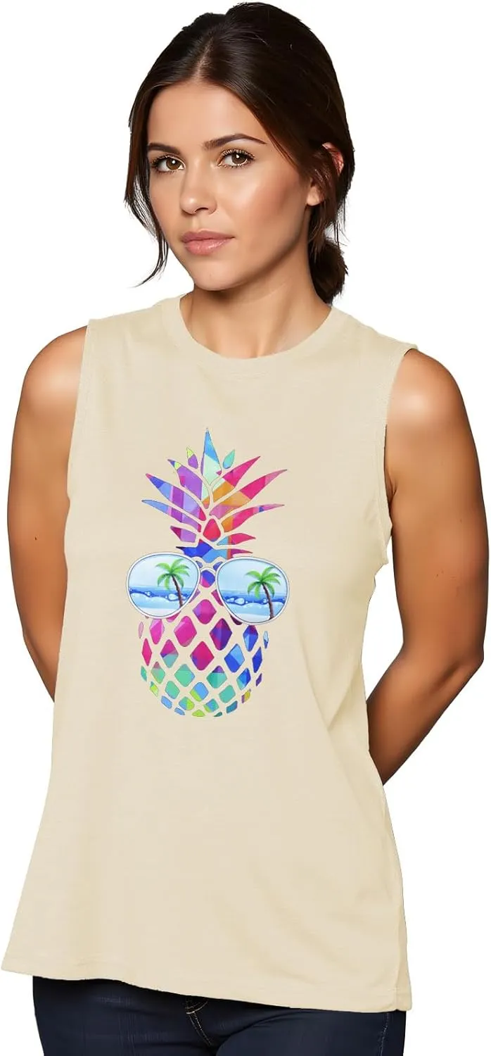 Pineapple Tank Tops for Womens Funny Sunglasses Graphic Shirts Women Summer Tops