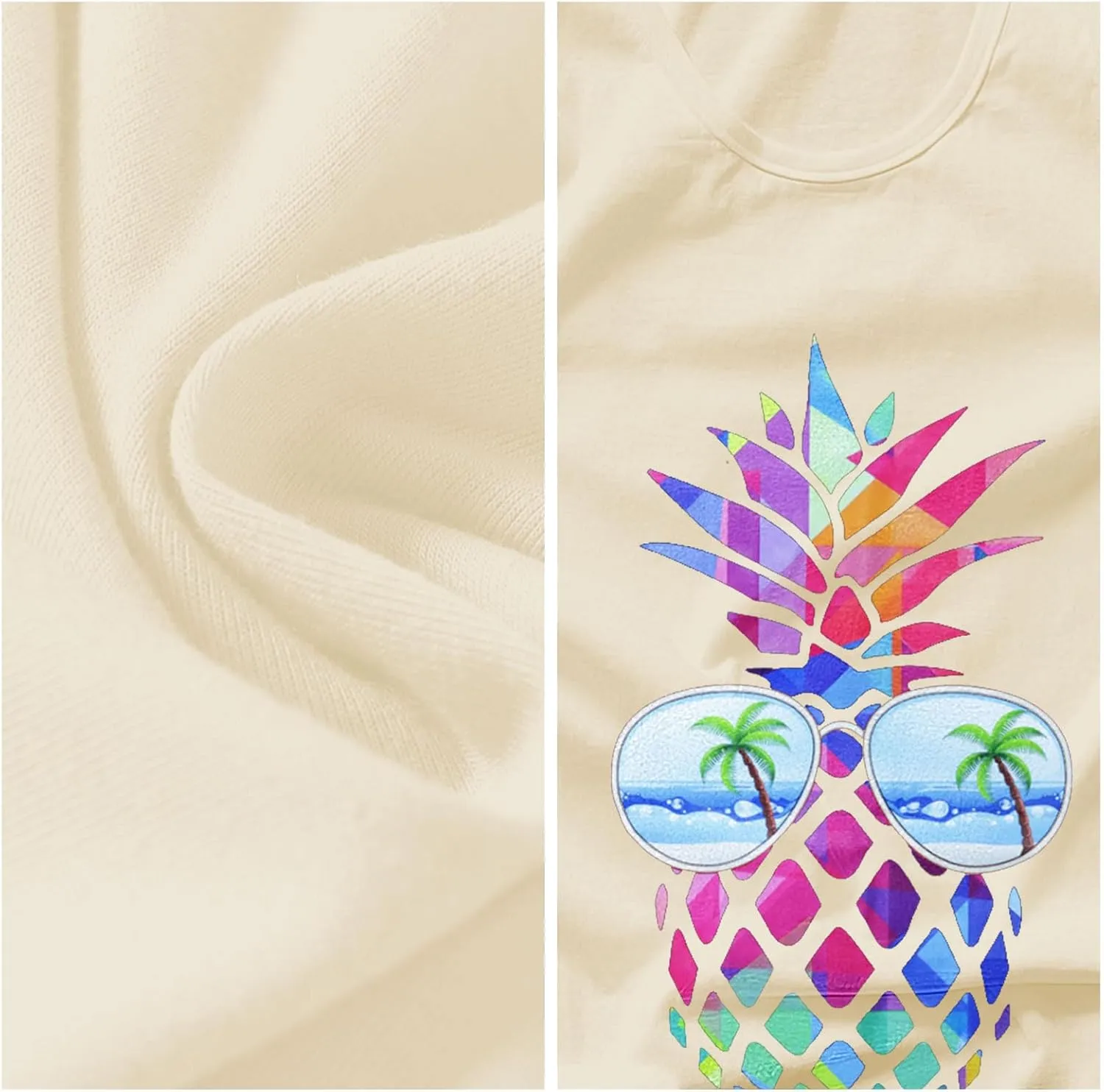 Pineapple Tank Tops for Womens Funny Sunglasses Graphic Shirts Women Summer Tops