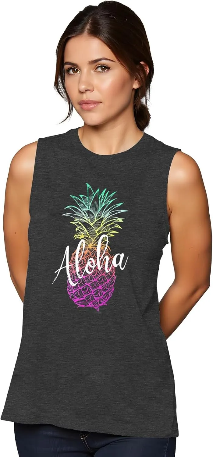 Pineapple Tank Tops for Womens Funny Sunglasses Graphic Shirts Women Summer Tops